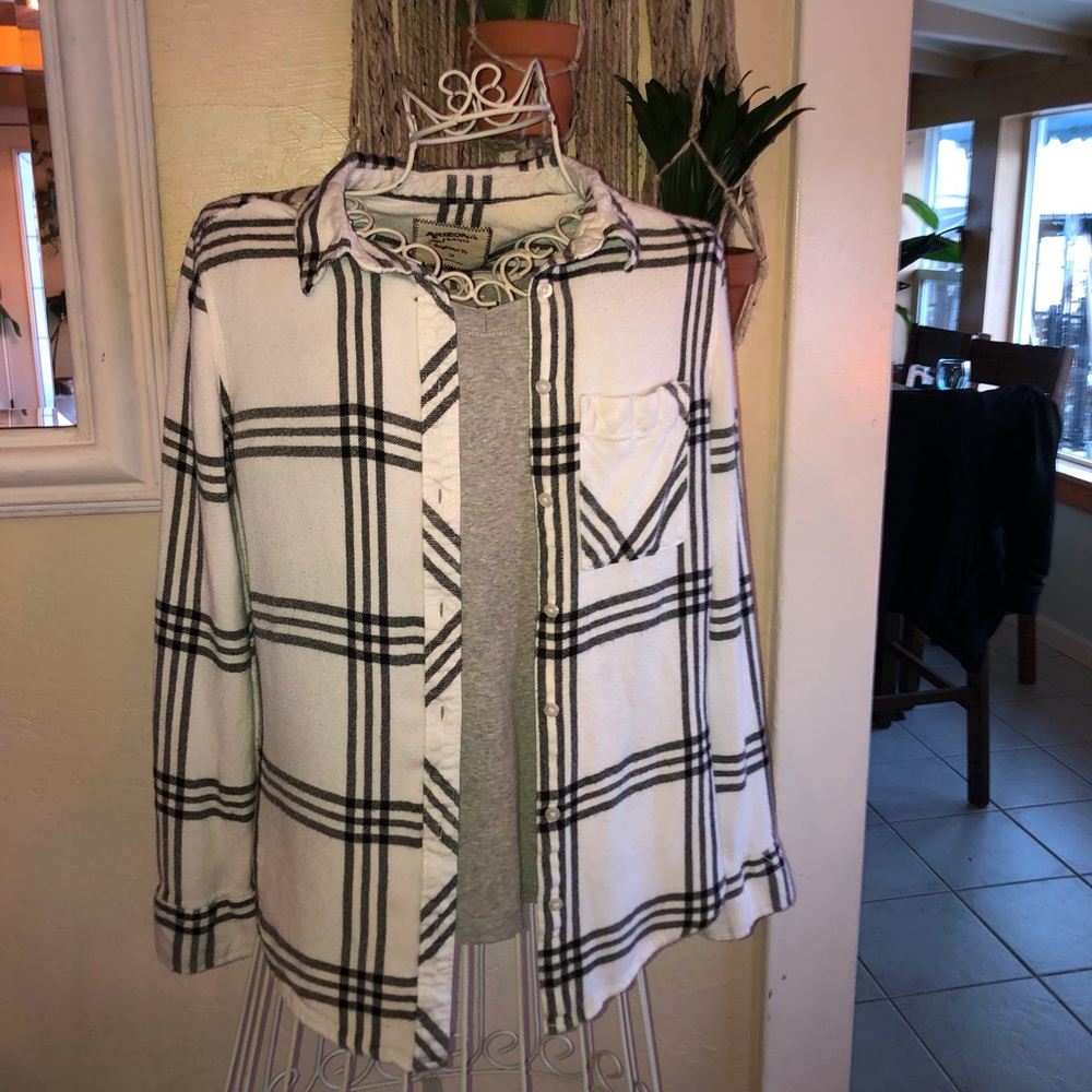 white button flannel